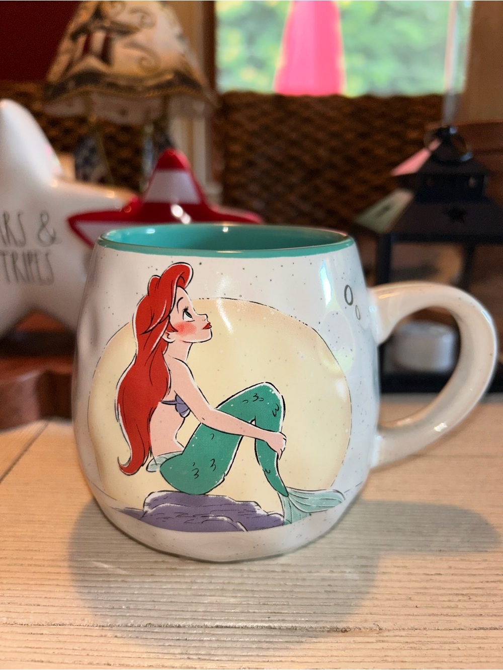 Ariel Mermaid Disney Princess Ceramic Mug - Teal Interior, New